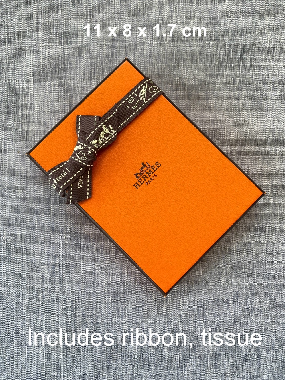 Authentic Hermès | Orange Box with Tissue Ribbon Gift Decoration Storage
